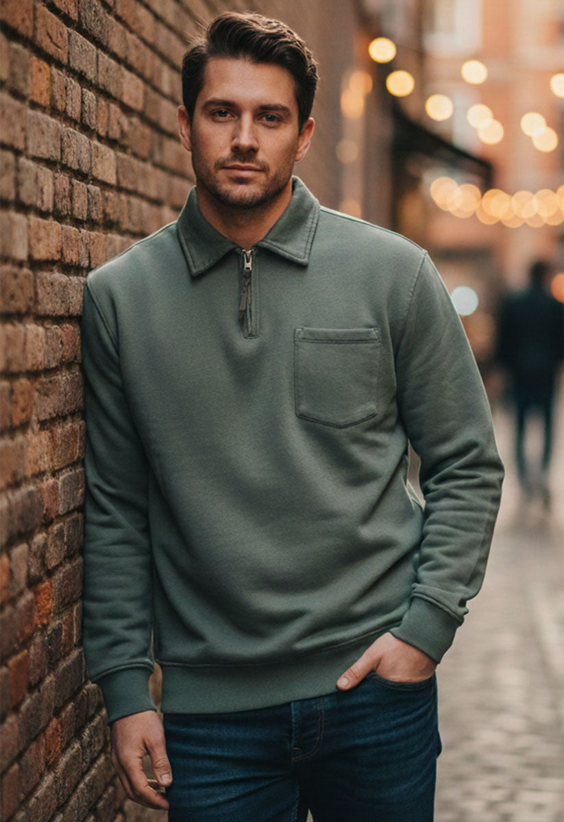 IN THE BOX - Felpa polo zip pocket basic